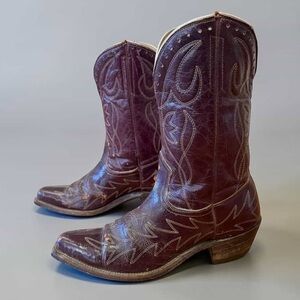 1950’s Cowgirl Pee Wee Boots — Women’s 7 C Vintage Cowboy Cowgirl Boots